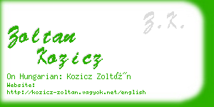 zoltan kozicz business card